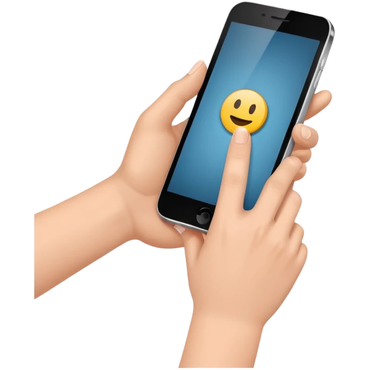 hands holding a cell phone in horizontal emoji