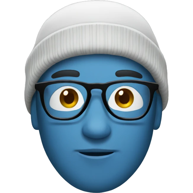 Person wearing a beanie, hat, and glasses emoji