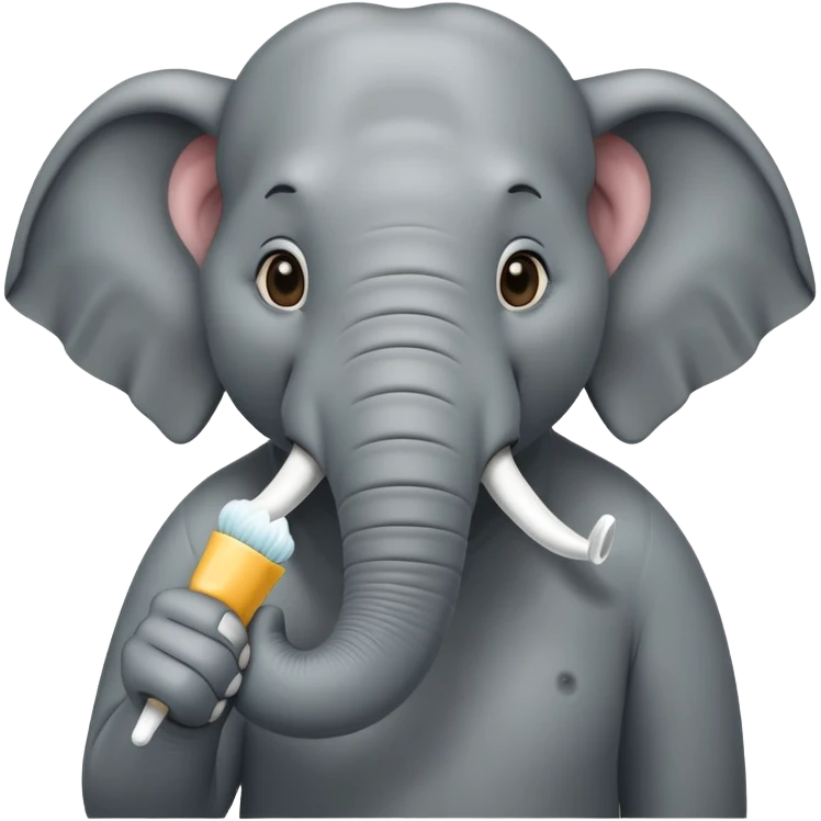elephant brushing his teeth emoji