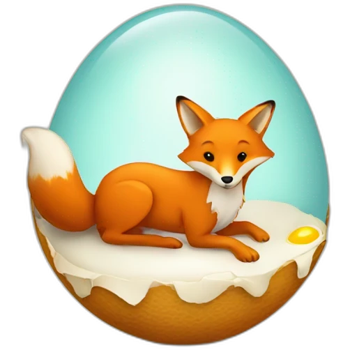 Fox with egg emoji