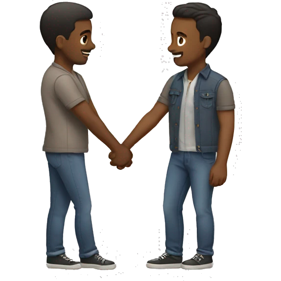 Gay male couple holding hands  emoji