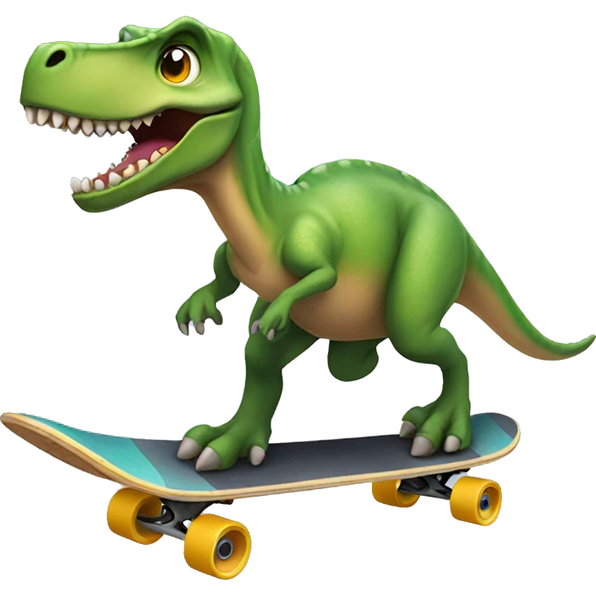 dinosaur riding a skateboard  emoji