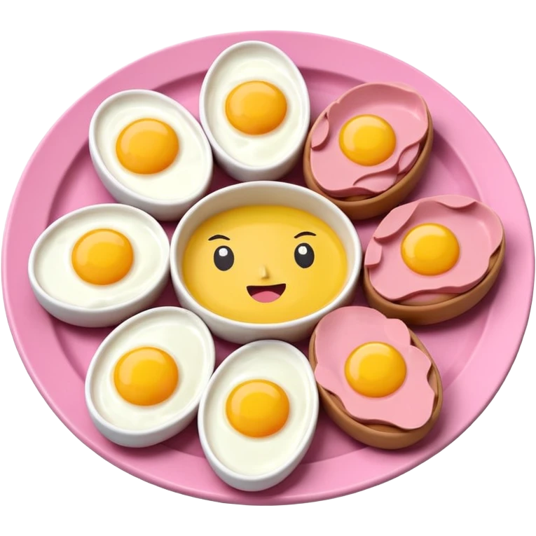 Toki Doki kawaii SPAM and eggs plate sculpture art emoji