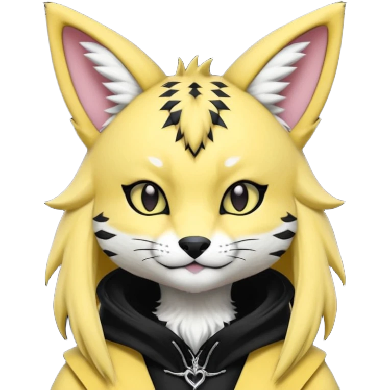 Cool gothic cute Kemonomimi Nekomimi Japanese Anime Kemono Furry Style Vernid-Serval-Renamon-Zeraora-Sergal-Fursuit-furry-fursona emoji