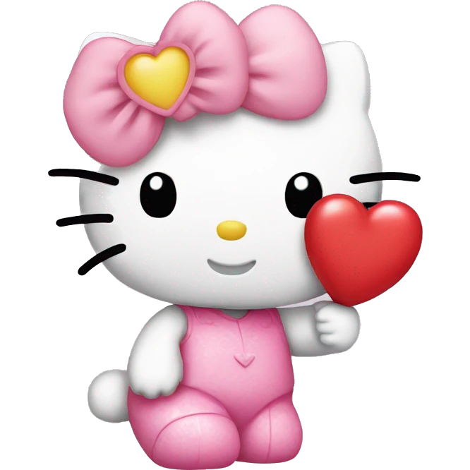 hello kitty with heart emoji