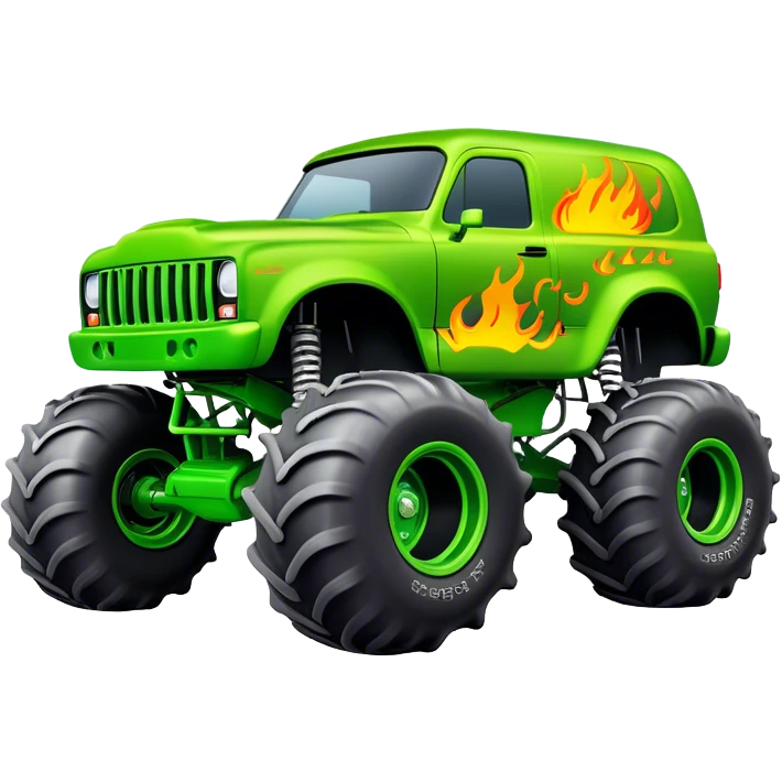 Grave Digger - Monster Jam (Model Year: 2022) (Iconic colour: Green with flames) emoji