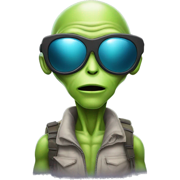 a alien with a sunglasses emoji