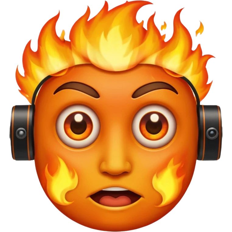 fire face with camera eyes emoji