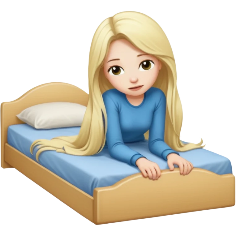 Blonde girl bent over on a bed emoji