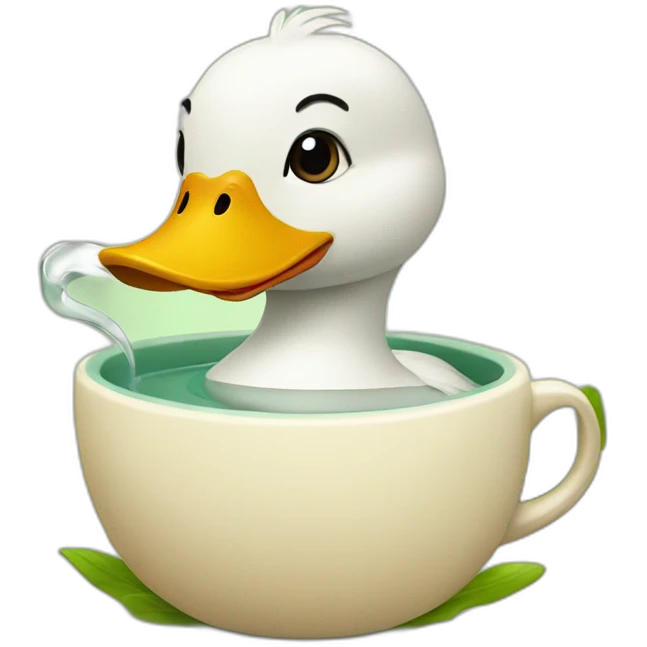 duck drinking tea emoji