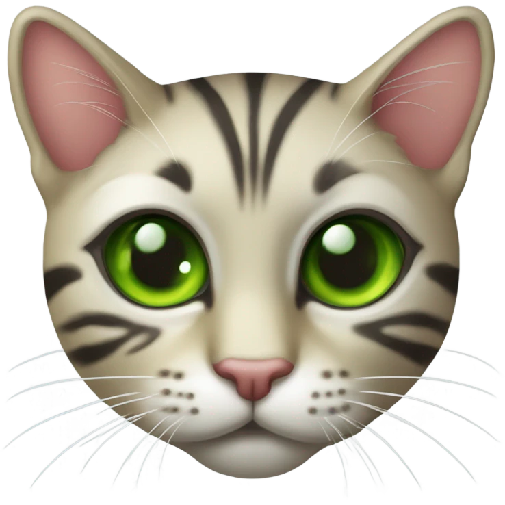 Gato atrigrado de ojos verdes emoji