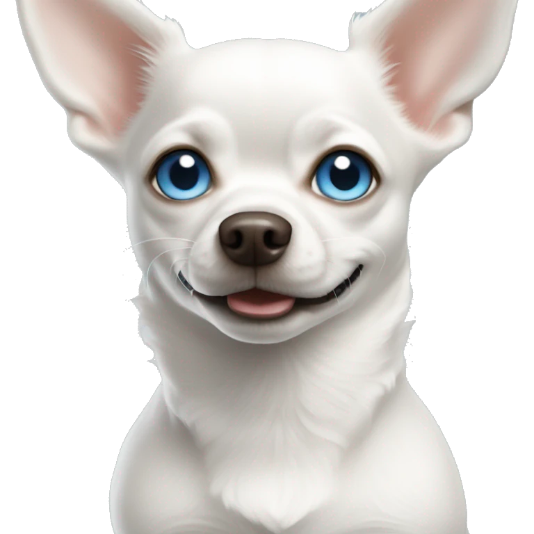 white dog chihuahua with blue eyes emoji