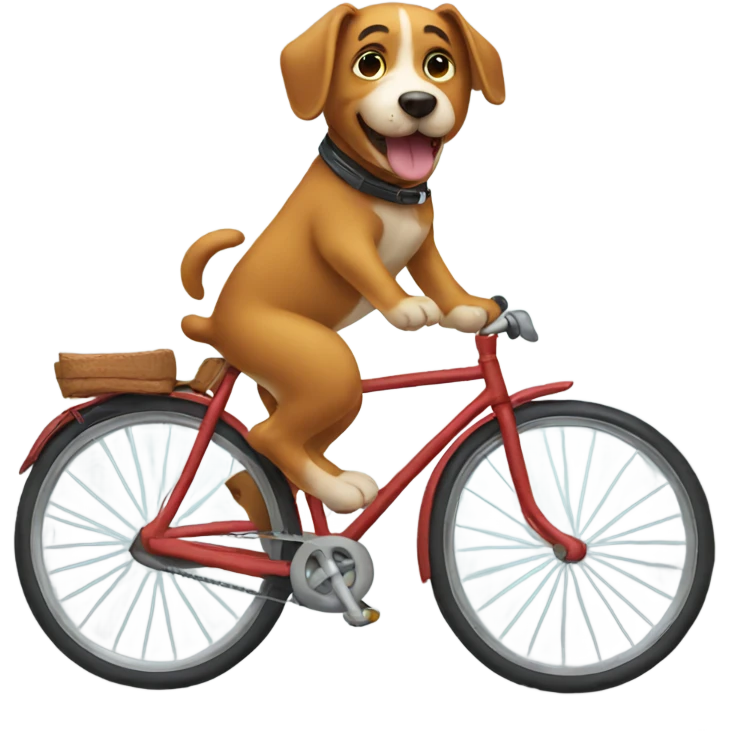 Dog riding a bike emoji