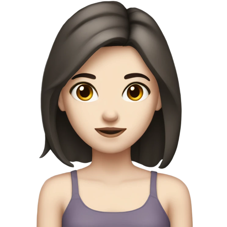 girl with dark brown hair slanted black eyes and pale skin emoji