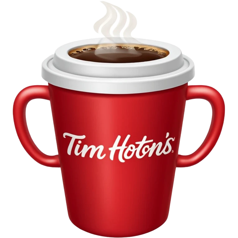 Tim Hortons coffee, it should be red cup with white write writing " Tim Hortons" and a White lid emoji