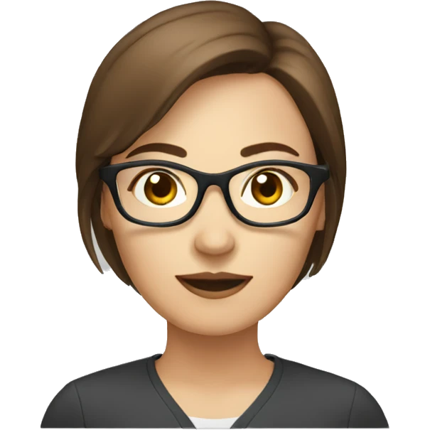 female scrum master with glasses and brown hair emoji