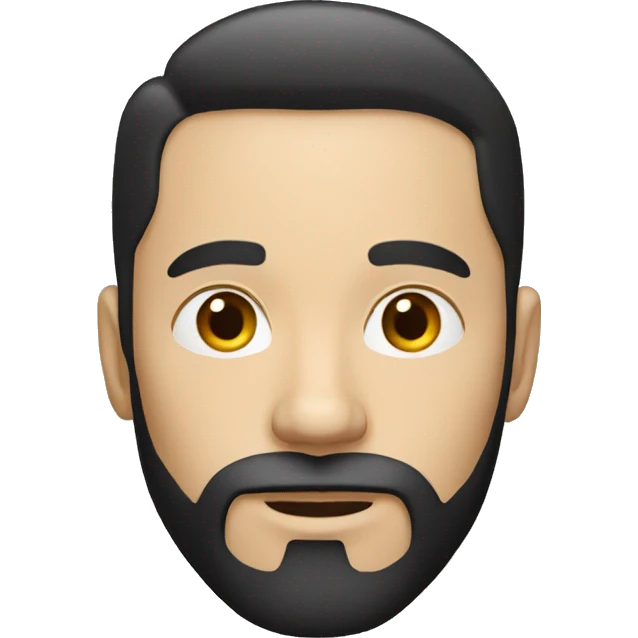 white Man with circle beard and short black hair emoji