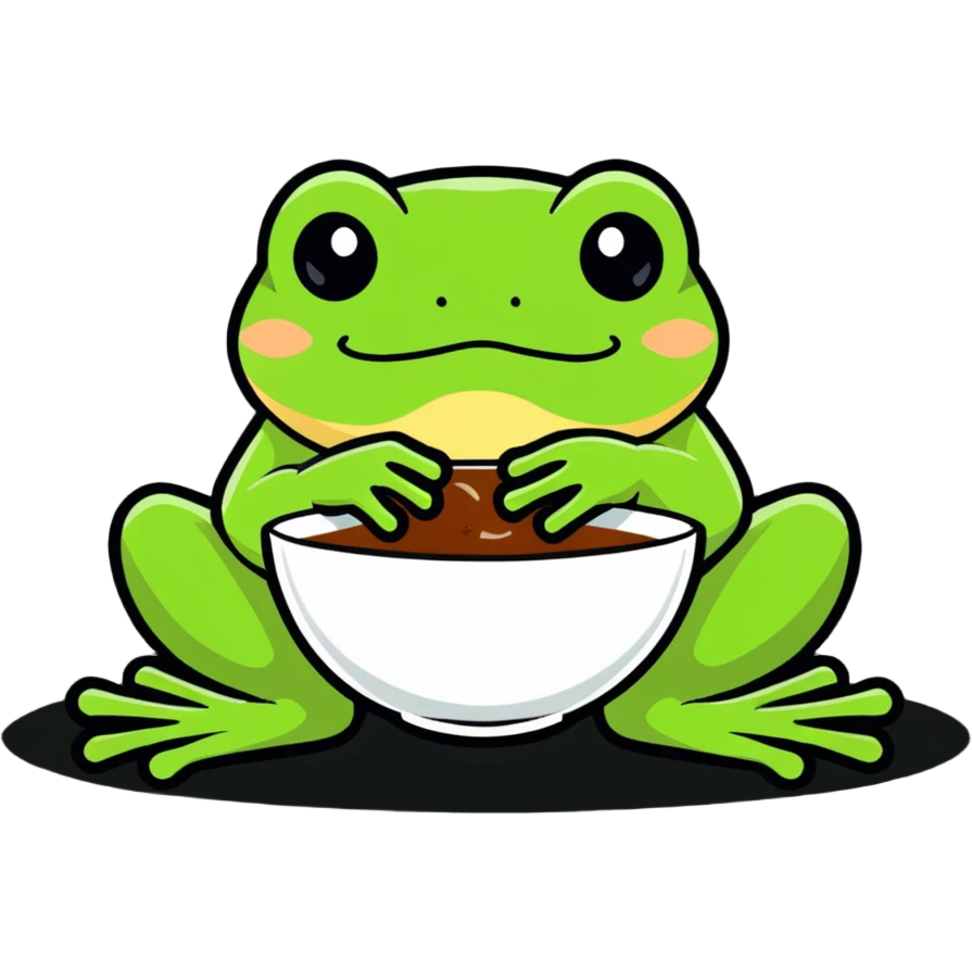 Frog eating  emoji