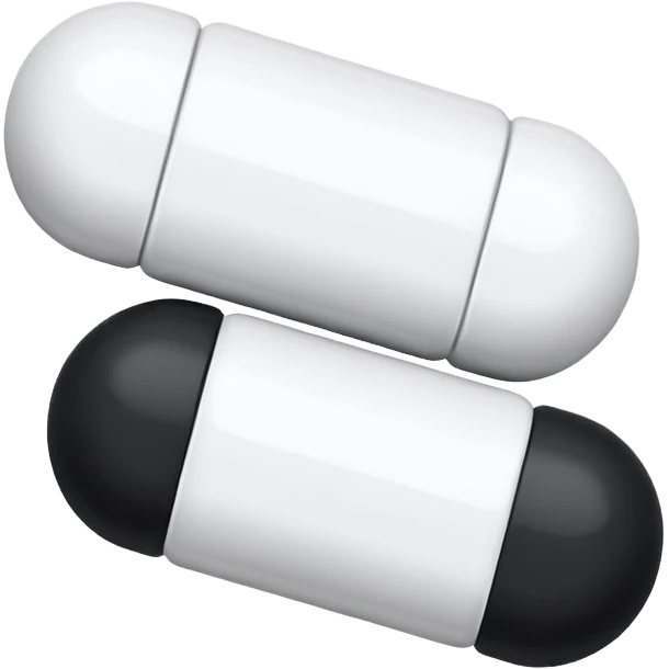 Minimalistic futuristic white&black pills pack emoji, black and white, flat vector design, high-tech clean UI icon emoji