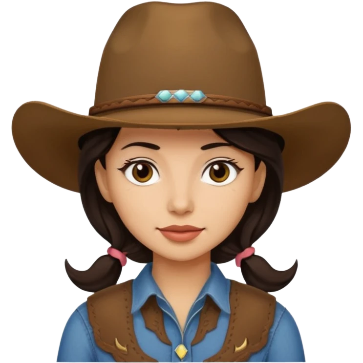 dark hair cowgirl emoji