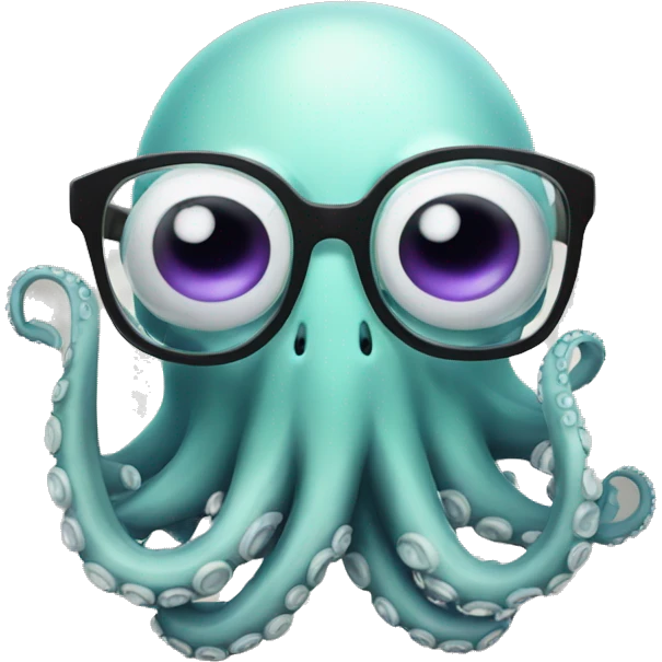 Speaking octopus with speahbubble and glasses emoji