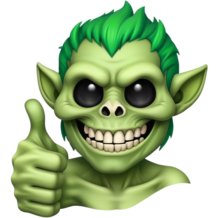 Troll skull thumbs up emoji