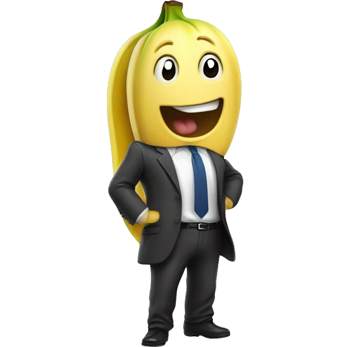 Excited banana with transparent suit￼ emoji