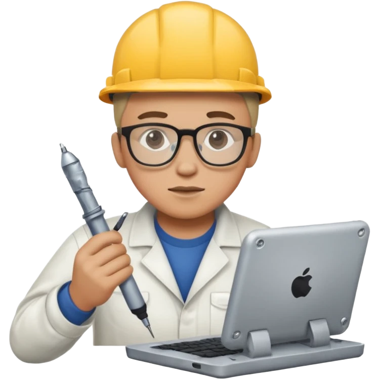 computer technician fixing damage computer emoji