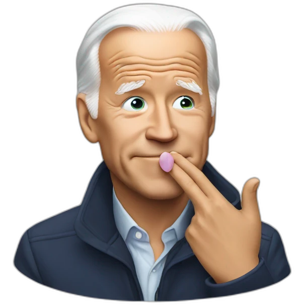 Joe Biden holding blowing a kiss emoji