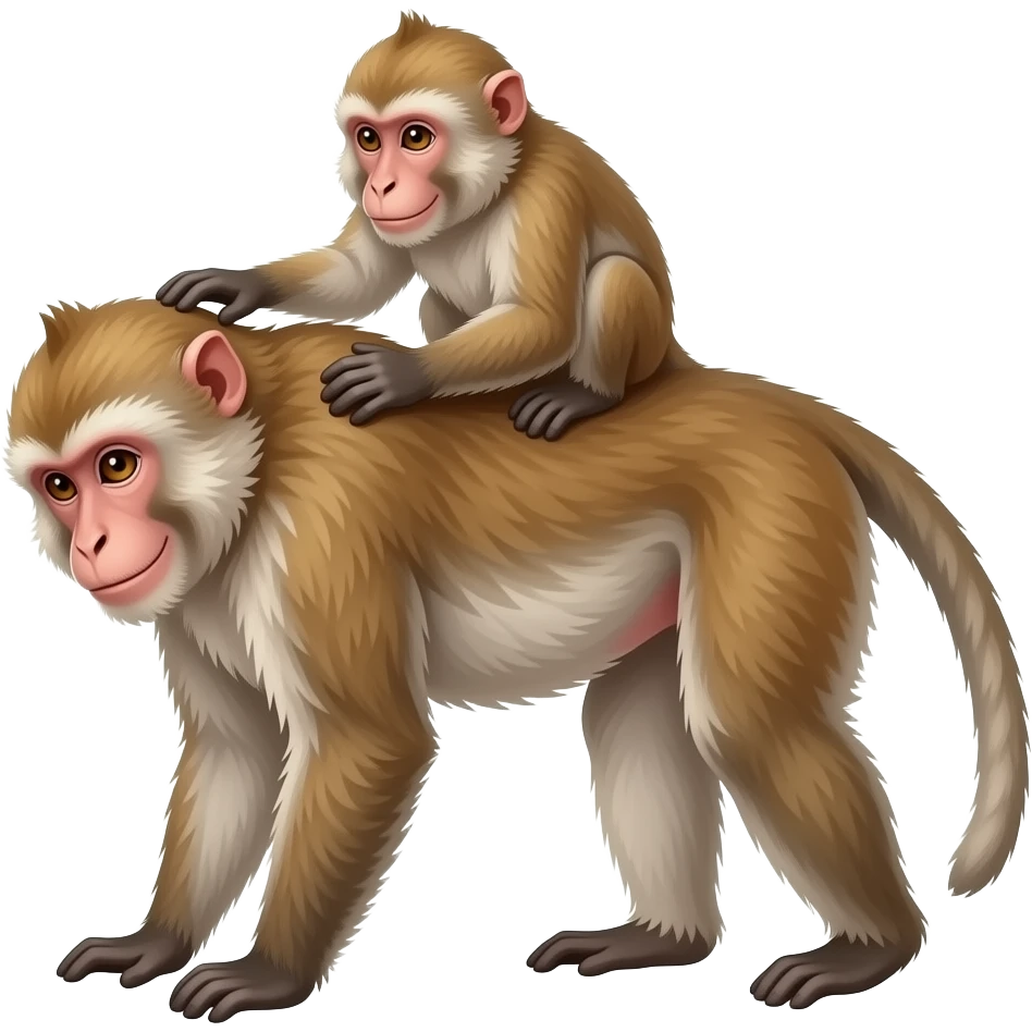 1 Macaque grooming another Macaques back emoji