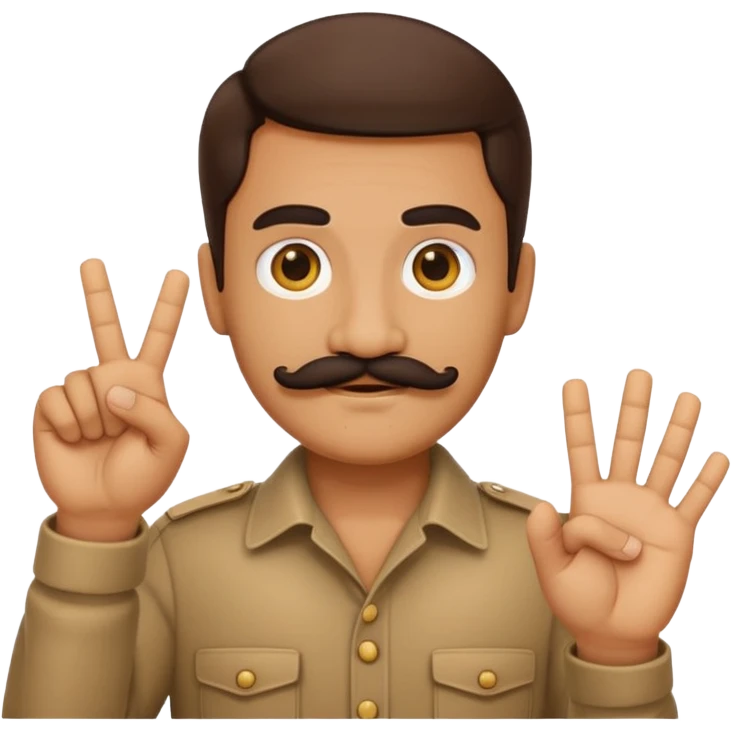 Italian emoji with mustache doing Italian hand sings emoji
