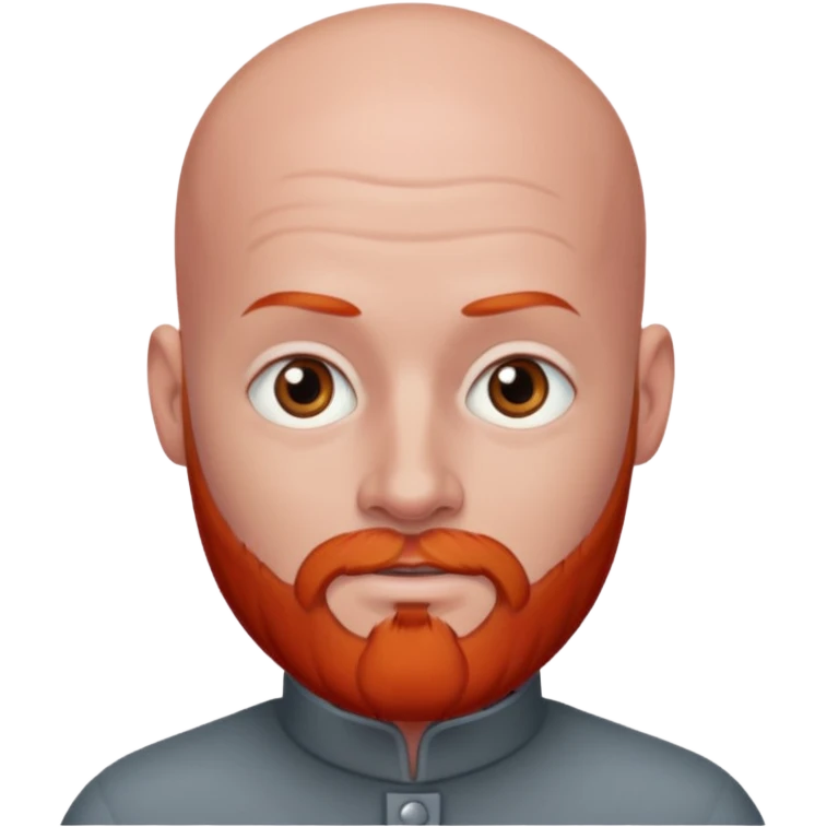 Bald, silver eyes, red beard emoji
