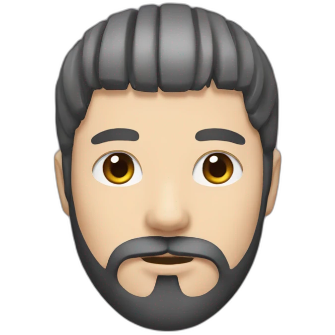 Japanese man with a beard and stripped cat half faced emoji