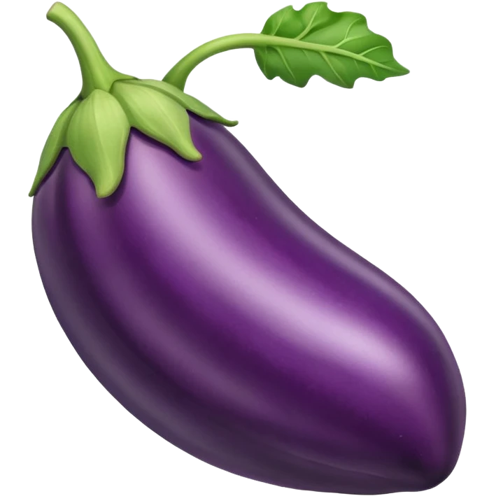 An eggplant very curved pointing downwards emoji