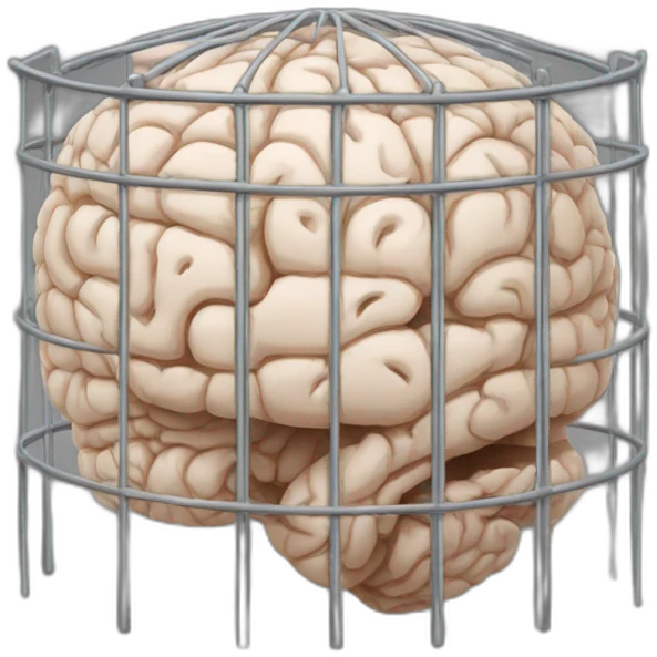 caged brain emoji
