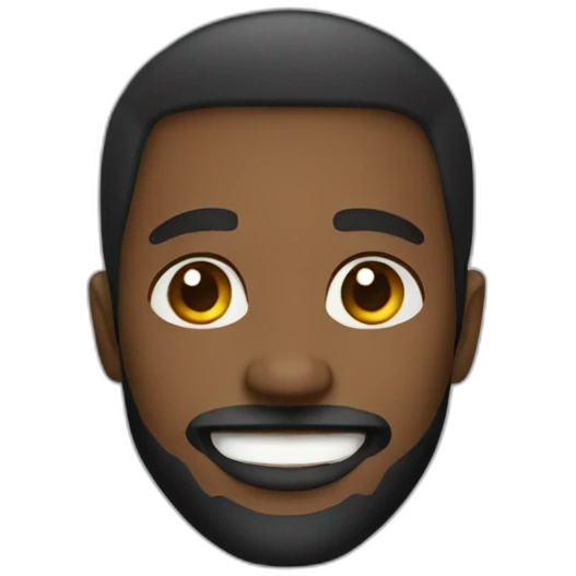 black man with beard smiling emoji