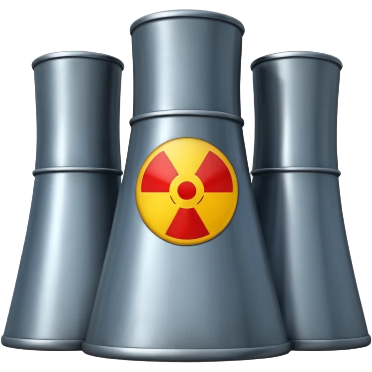 realistic nuclear power  plant with 6 nuclear core emoji