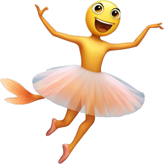Fish doing ballet emoji