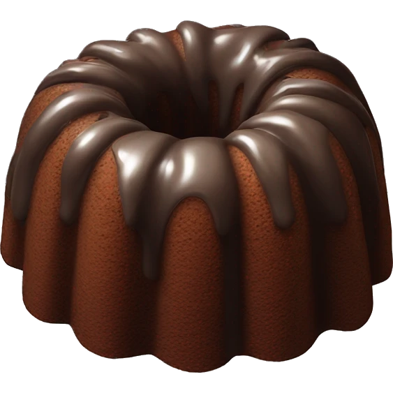 Chocolate Bundt cake with no icing, but has chocolate chips on top  emoji