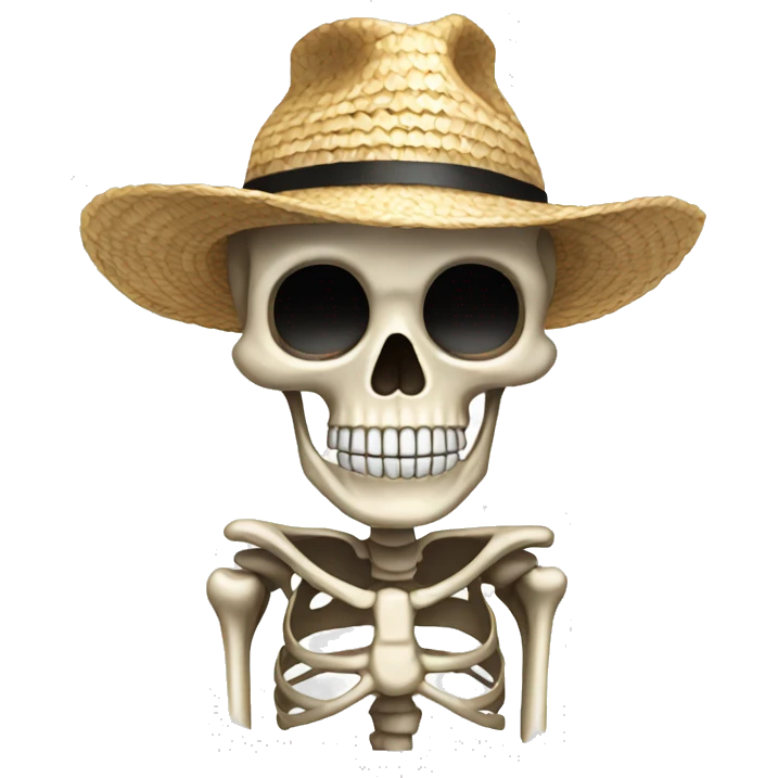 Skeleton with straw hat emoji