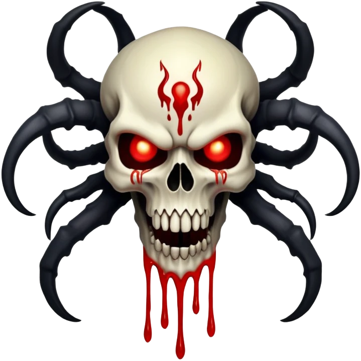 Fullbody Demiurge Skull Venom-like shadowy god from hell emoji