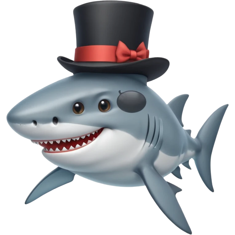 shark with tophat and a mustache emoji
