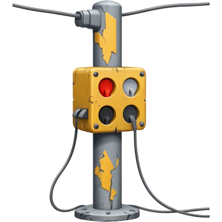 poste eléctrico dañado con cables sueltos emoji