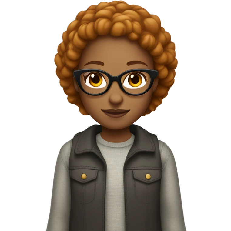 girl with lights skin black glasses grey eyes and light brown a littlebit ginger hair  emoji