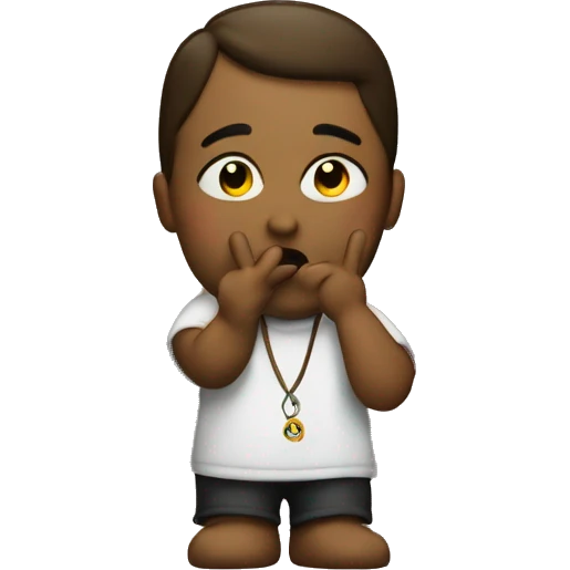 Blowing a kiss holding the peace sign emoji