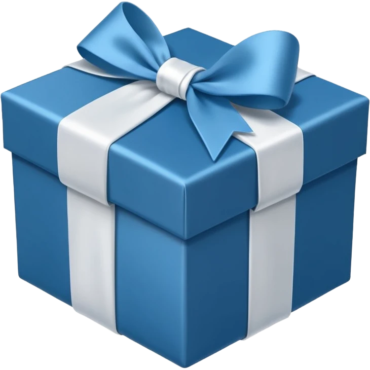 long blue gift box emoji
