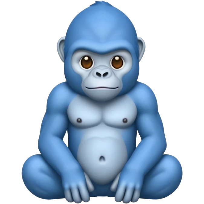 a blue gorilla with no legs emoji