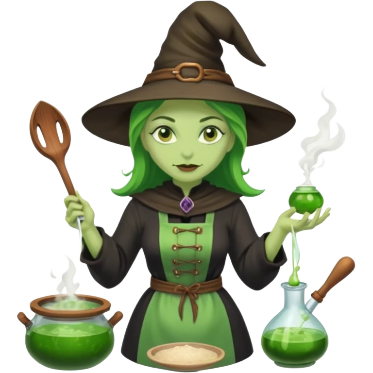 green witch cooking potion emoji