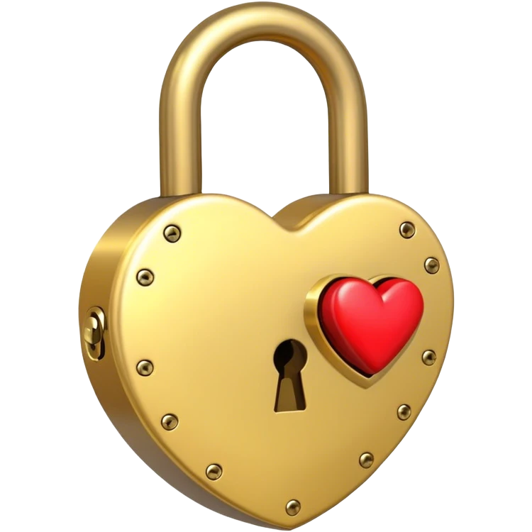 Red heart with gold lock  emoji