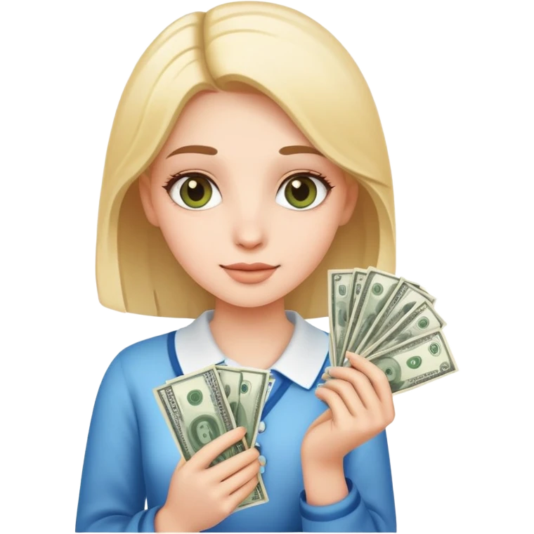 clean girl holding a money sign emoji